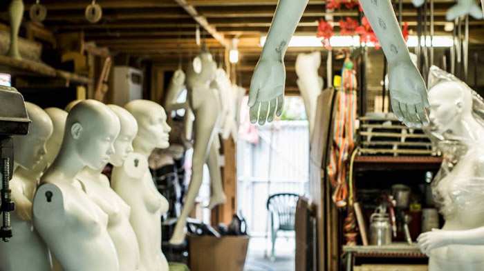White Mannequins in a factory